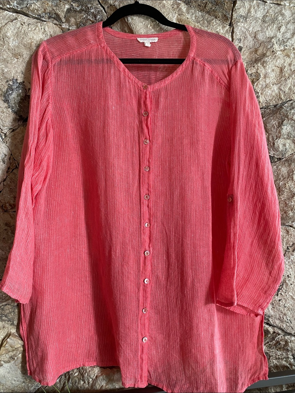 Eileen Fisher 100% linen top- 1X